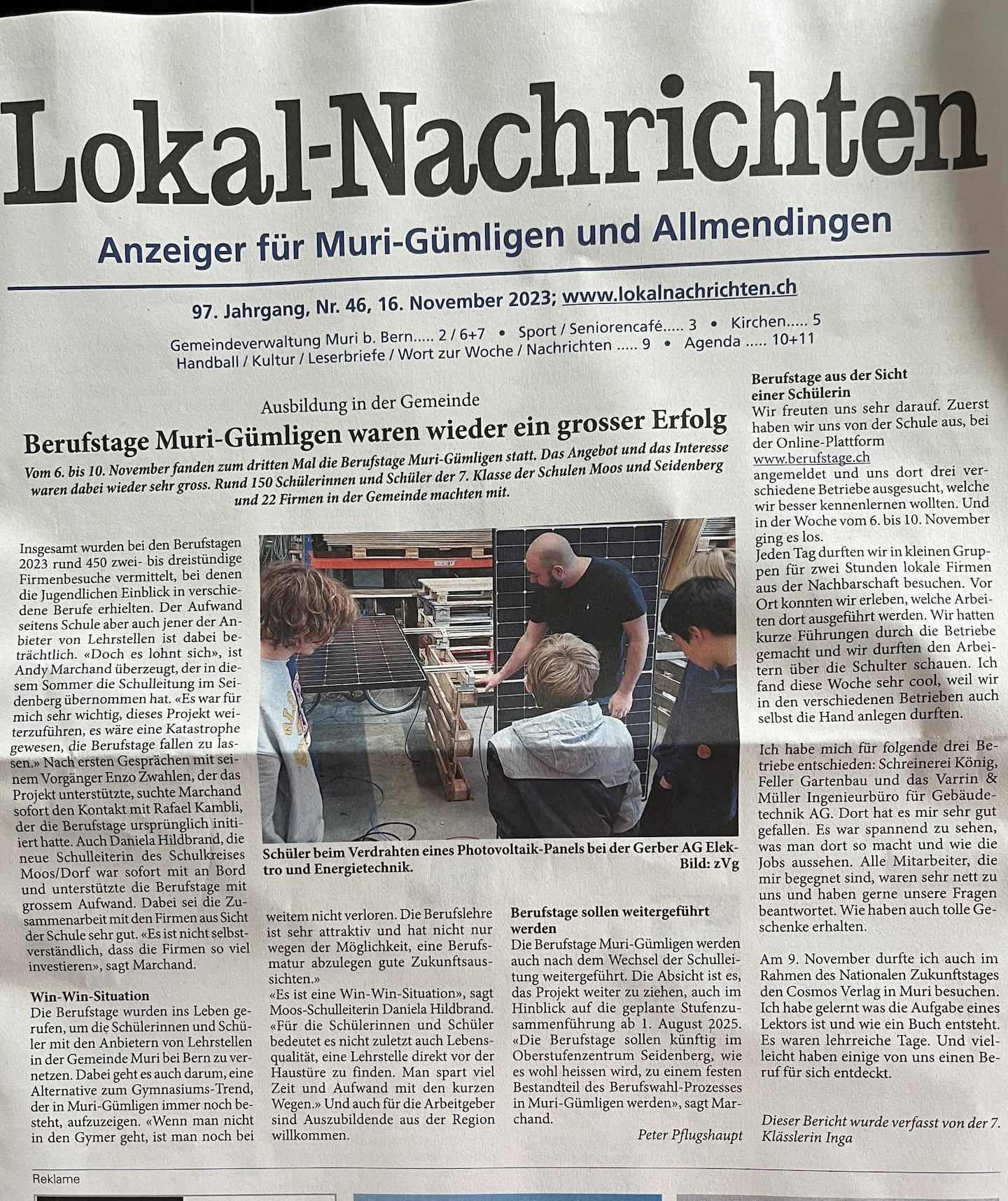 berufstage zeitungsauschnitt